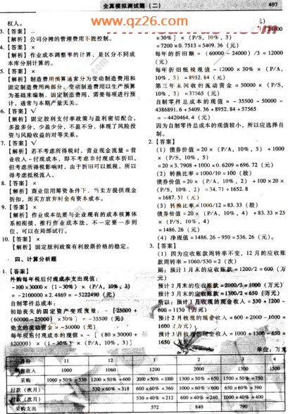 2008年注册会计师《财务成本管理》模拟试题(2)